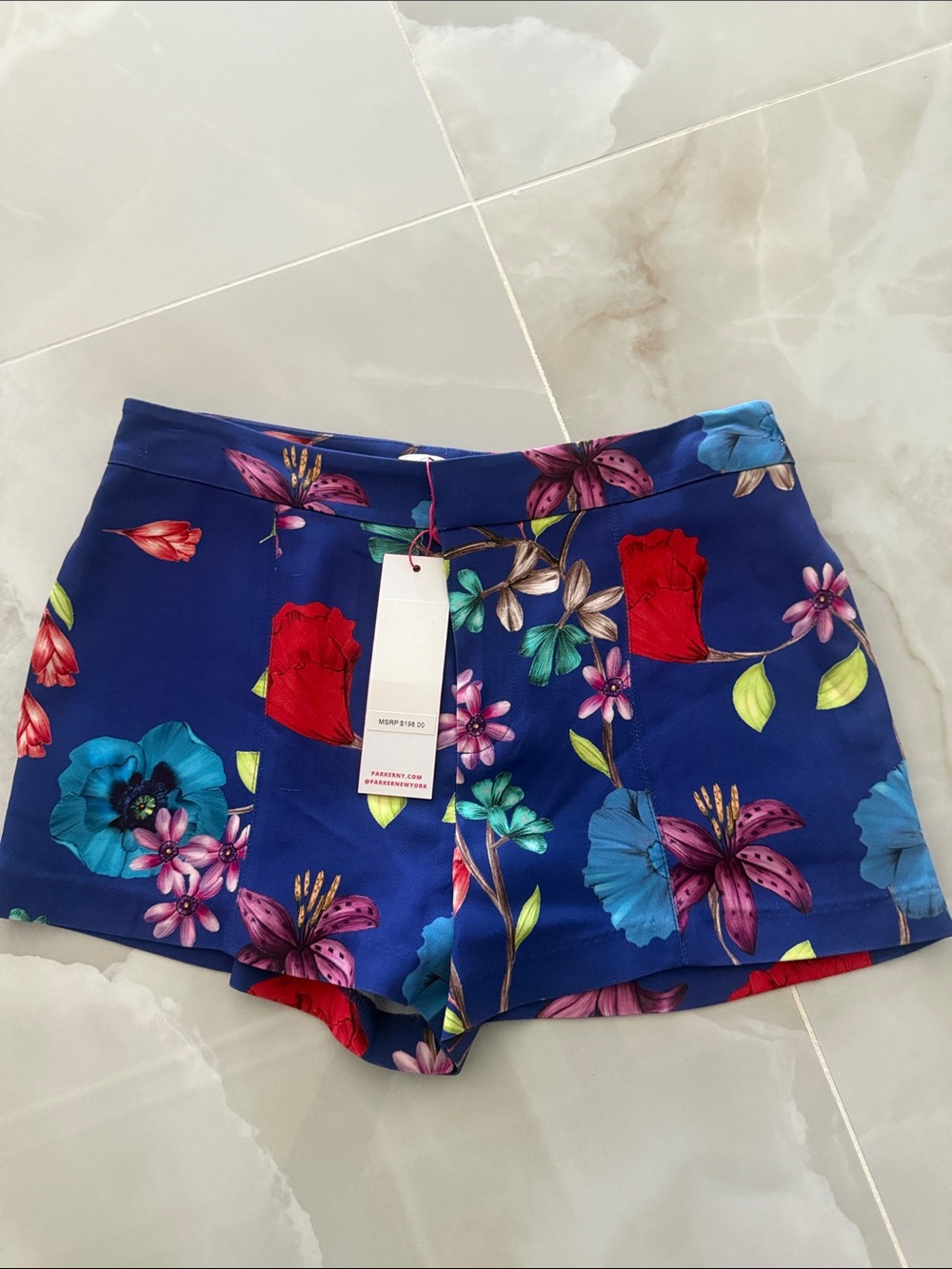 Parker Royal Blue Floral Print Shorts
